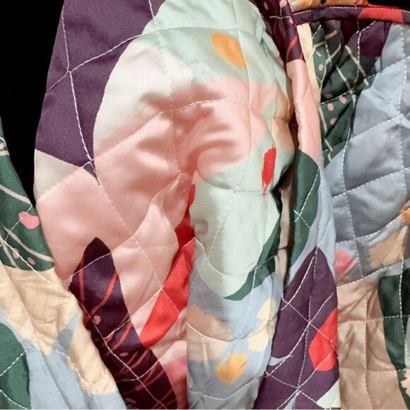 NWT En Saison Floral Quilted Puff Sleeve Baby Doll Mini Dress Size - Picture 6 of 8